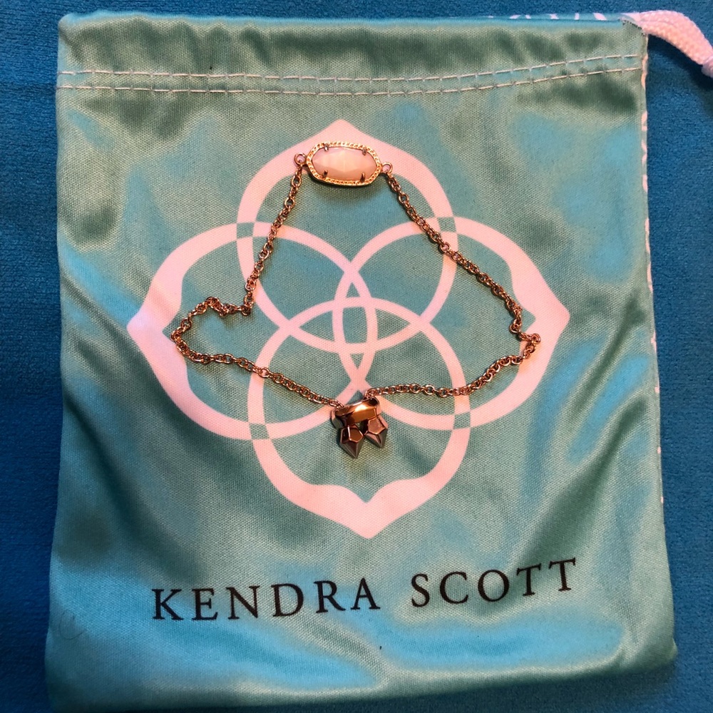 Kendra Scott Elaina Rose Gold/White Bracelet w/bag